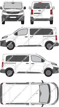 Opel Vivaro, camionnette, M, verglast, Rear Wing Doors, 2 Sliding Doors (2019)