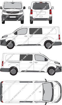 Opel Vivaro Cargo, van/transporter, L, rear window, double cab, Rear Flap, 1 Sliding Door (2019)