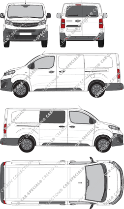 Opel Vivaro Cargo, fourgon, L, Heck verglast, rechts teilverglast, Rear Wing Doors, 2 Sliding Doors (2019)