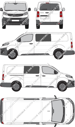 Opel Vivaro Cargo, furgón, L, ventana de parte trasera, cabina doble, Rear Wing Doors, 1 Sliding Door (2019)