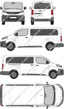 Opel Vivaro, minibus, L, glazed, Rear Wing Doors, 1 Sliding Door (2019)