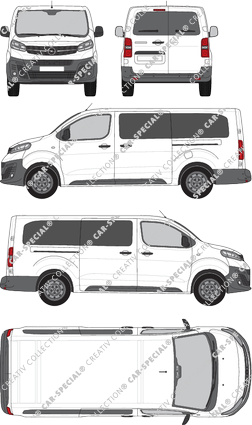 Opel Vivaro, microbús, L, acristalado, Rear Wing Doors, 2 Sliding Doors (2019)