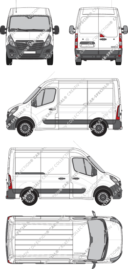 Opel Movano Cargo, FWD, van/transporter, L1H2, Rear Wing Doors, 1 Sliding Door (2019)