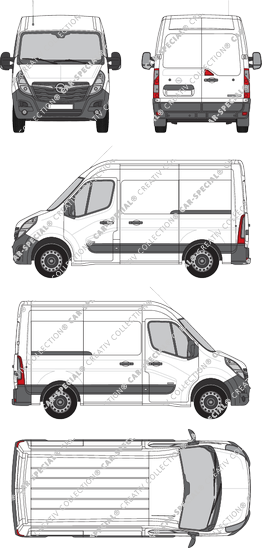 Opel Movano Cargo, FWD, furgón, L1H2, Rear Wing Doors, 2 Sliding Doors (2019)