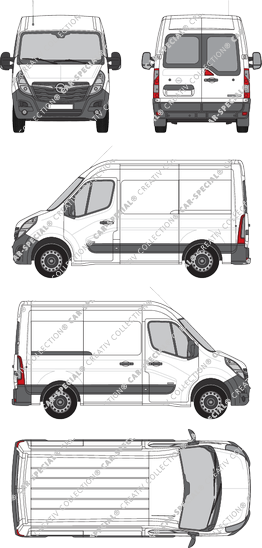 Opel Movano Cargo, FWD, van/transporter, L1H2, rear window, Rear Wing Doors, 1 Sliding Door (2019)