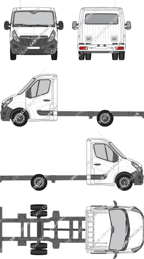 Opel Movano Zwillingsbereifung, Zwillingsbereifung, Fahrgestell für Aufbauten, L3H1, Einzelkabine (2019)