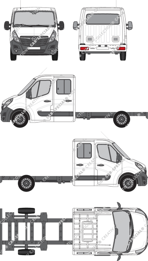 Opel Movano, Chassis for superstructures, L3H1, double cab (2019)
