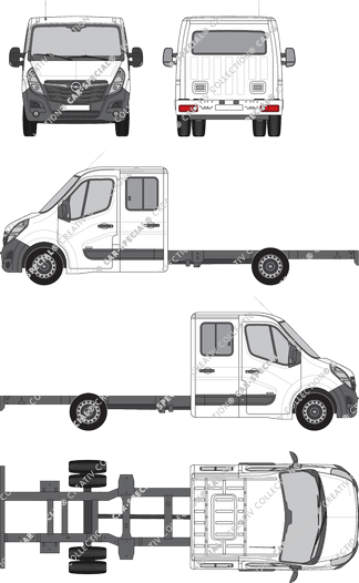 Opel Movano Zwillingsbereifung, Zwillingsbereifung, Fahrgestell für Aufbauten, L4H1, Doppelkabine (2019)