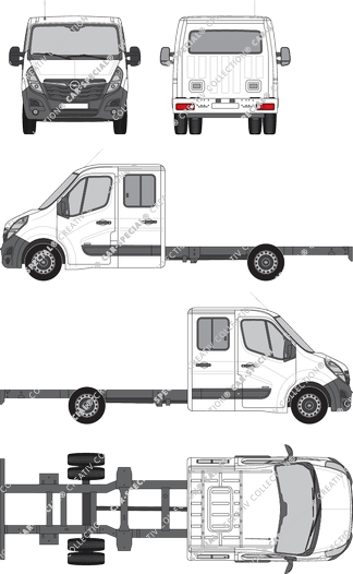 Opel Movano Zwillingsbereifung, Zwillingsbereifung, Chasis para superestructuras, L4H1, cabina doble (2019)