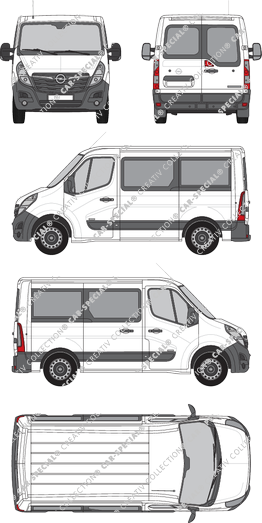 Opel Movano Combi, camionnette, L1H1, Rear Wing Doors, 1 Sliding Door (2019)