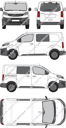 Opel Vivaro-e Cargo, van/transporter, S, rear window, double cab, Rear Flap, 1 Sliding Door (2020)