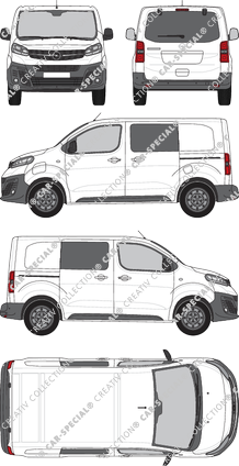 Opel Vivaro-e Cargo, van/transporter, S, rear window, double cab, Rear Flap, 2 Sliding Doors (2020)