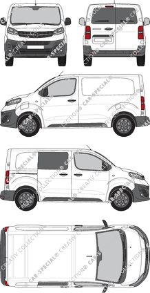 Opel Vivaro-e Cargo, fourgon, S, Heck verglast, rechts teilverglast, Rear Wing Doors, 1 Sliding Door (2020)