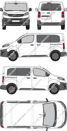 Opel Vivaro-e, Kleinbus, S, verglast, Rear Wing Doors, 2 Sliding Doors (2020)