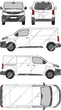 Opel Vivaro-e Cargo, van/transporter, M, rear window, Rear Flap, 1 Sliding Door (2020)