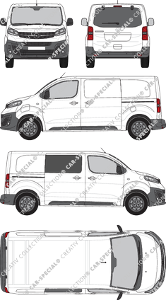 Opel Vivaro-e Cargo, Kastenwagen, M, Heck verglast, rechts teilverglast, Rear Flap, 2 Sliding Doors (2020)