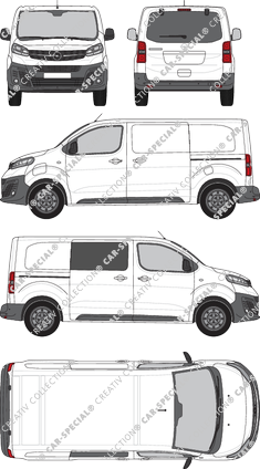 Opel Vivaro-e Cargo, van/transporter, M, Heck verglast, rechts teilverglast, Rear Flap, 2 Sliding Doors (2020)