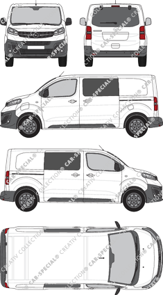 Opel Vivaro-e Cargo, van/transporter, M, rear window, double cab, Rear Flap, 2 Sliding Doors (2020)