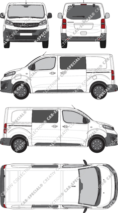 Opel Vivaro-e Cargo, Kastenwagen, M, Heck verglast, Doppelkabine, Rear Flap, 2 Sliding Doors (2020)