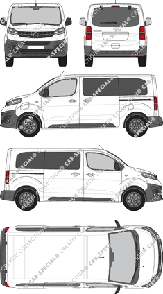 Opel Vivaro-e, minibus, M, glazed, Rear Flap, 2 Sliding Doors (2020)