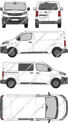 Opel Vivaro-e Cargo, furgone, M, Heck verglast, rechts teilverglast, Rear Wing Doors, 1 Sliding Door (2020)