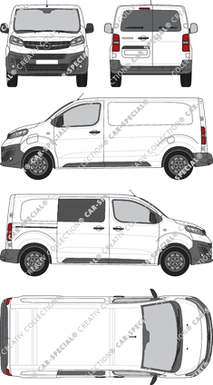 Opel Vivaro-e Cargo, van/transporter, M, Heck verglast, rechts teilverglast, Rear Wing Doors, 1 Sliding Door (2020)