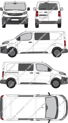 Opel Vivaro-e Cargo, furgone, M, vitre arrière, Doppelkabine, Rear Wing Doors, 1 Sliding Door (2020)