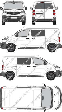 Opel Vivaro-e Cargo, fourgon, M, Heck verglast, double cabine, Rear Wing Doors, 2 Sliding Doors (2020)