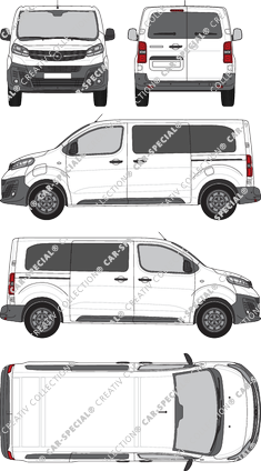 Opel Vivaro-e, Kleinbus, M, vitré, Rear Wing Doors, 2 Sliding Doors (2020)