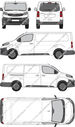Opel Vivaro-e Cargo, van/transporter, L, rear window, Rear Flap, 1 Sliding Door (2020)