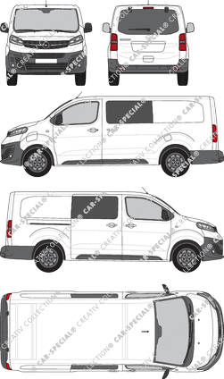 Opel Vivaro-e Cargo, van/transporter, L, rear window, double cab, Rear Flap, 1 Sliding Door (2020)