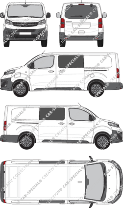 Opel Vivaro-e Cargo, furgone, L, vitre arrière, Doppelkabine, Rear Flap, 2 Sliding Doors (2020)