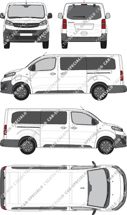 Opel Vivaro-e, minibus, L, glazed, Rear Flap, 2 Sliding Doors (2020)