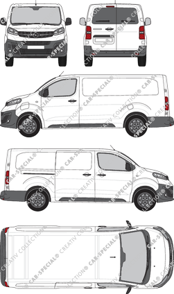 Opel Vivaro-e Cargo, van/transporter, L, rear window, Rear Wing Doors, 1 Sliding Door (2020)