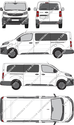 Opel Vivaro-e, minibus, L, glazed, Rear Wing Doors, 2 Sliding Doors (2020)
