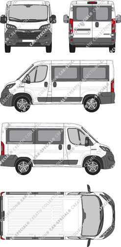 Opel Movano Cargo, Kleinbus, L1H1, Rear Wing Doors, 2 Sliding Doors (2021)