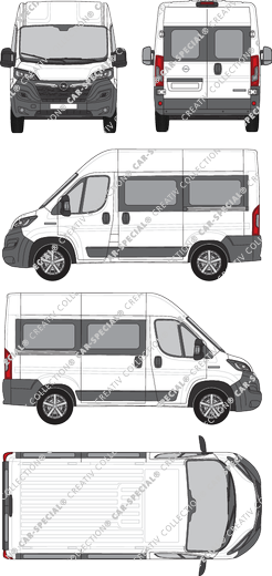 Opel Movano Cargo, Kleinbus, L1H2, Rear Wing Doors, 2 Sliding Doors (2021)