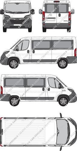 Opel Movano Cargo, Kleinbus, L2H1, Rear Wing Doors, 2 Sliding Doors (2021)