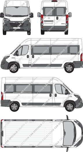 Opel Movano Cargo, Kleinbus, L3H2, Rear Wing Doors, 2 Sliding Doors (2021)