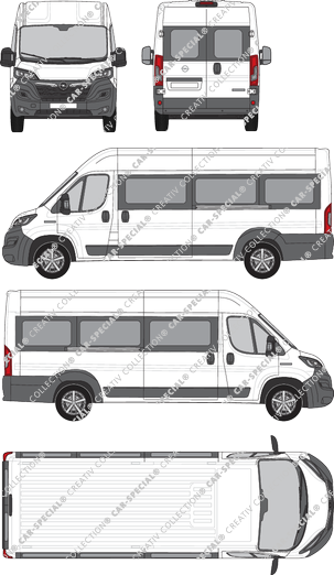 Opel Movano Cargo, Kleinbus, L4H2, Rear Wing Doors, 2 Sliding Doors (2021)
