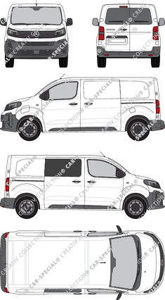 Opel Vivaro Electric Cargo, Kastenwagen, teilverglast rechts, Heck vergl., Rear Wing Doors, 2 Sliding Doors (2024)