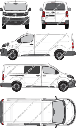 Opel Vivaro Electric Cargo, Kastenwagen, teilverglast rechts, Heck vergl., Rear Wing Doors, 1 Sliding Door (2024)