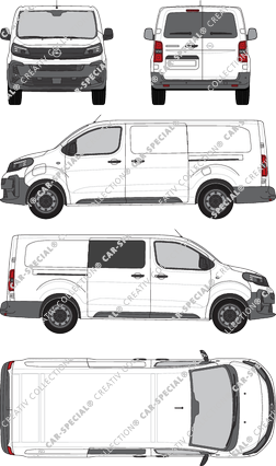 Opel Vivaro Electric Cargo, Kastenwagen, teilverglast rechts, Heck vergl., Rear Wing Doors, 2 Sliding Doors (2024)