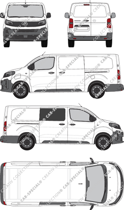 Opel Vivaro Electric Cargo, Kastenwagen, teilverglast rechts, Rear Wing Doors, 2 Sliding Doors (2024)