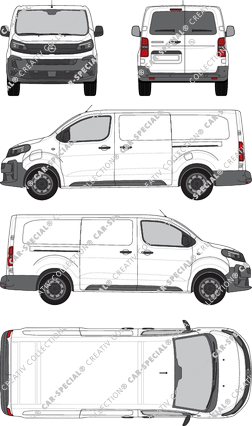 Opel Vivaro Electric Cargo, furgone, vitre arrière, Rear Wing Doors, 2 Sliding Doors (2024)