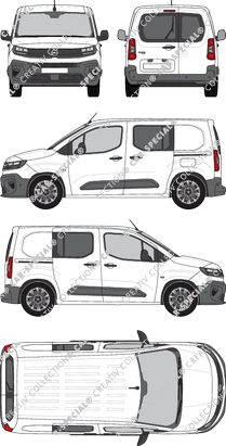 Opel Combo Cargo, Cargo, van/transporter, rear window, double cab, Rear Wing Doors, 2 Sliding Doors (2024)