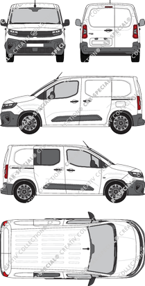 Opel Combo Cargo, Cargo, fourgon, rechts teilverglast, Rear Wing Doors, 2 Sliding Doors (2024)