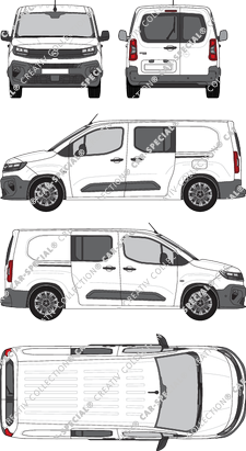 Opel Combo Cargo, Cargo, van/transporter, rear window, double cab, Rear Wing Doors, 2 Sliding Doors (2024)