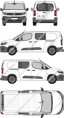 Opel Combo Cargo, Cargo, fourgon, Heck verglast, double cabine, Rear Wing Doors, 2 Sliding Doors (2024)