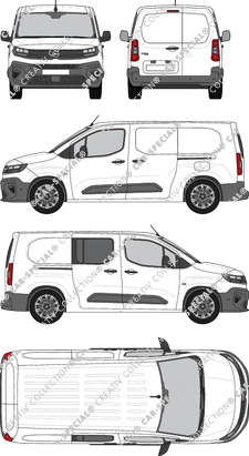 Opel Combo Cargo, Cargo, van/transporter, rechts teilverglast, Rear Wing Doors, 2 Sliding Doors (2024)